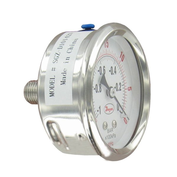 Dwyer Instruments Industrial Pressure Gage, 25 Ss Gage SGZ-D10122N